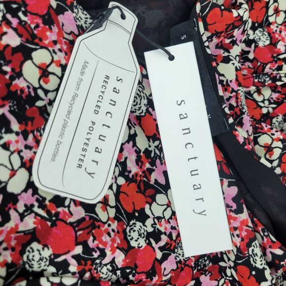 Sanctuary Floral Print Chiffon Halter Neck L/S Cut-Out Midi Dress 18W NWT $149 - Picture 6 of 12